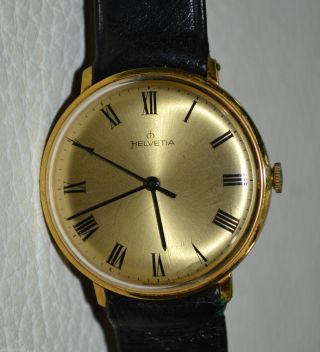 Helvetia Handaufzug Herren - Uhr Gold Plated Neuzustand / Herrenuhr Bild