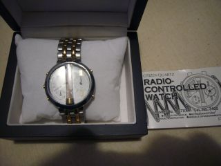 Citizen Ag 7400 1 Funkuhr Rare Radio Contgrolled Watch In Bi Color Bild