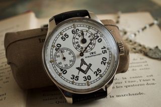 Iwc Schaffhausen Men ' S Wristwatch Herren Armband Uhr 1900s Antique Bild