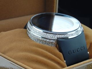 Gucci Weiß Echte Diamant - Digitaluhr Ya114202 Individuelle Vollverkleidung 5 Ct. Bild