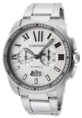 Herren Automatik Chronograph Uhr Cartier W7100045 Calibre Edelstahl Bild