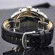 Zeiger Herren Uhr Analog Quarzuhr Mode Schwarz Leder Armbanduhr 2 Zeitanzeiger Armbanduhren Bild 2