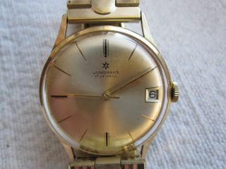 Alte Hau Junghans 17 Jewels Bauhaus - Stil (max Bill) Mit Vergoldetem Armband Bild