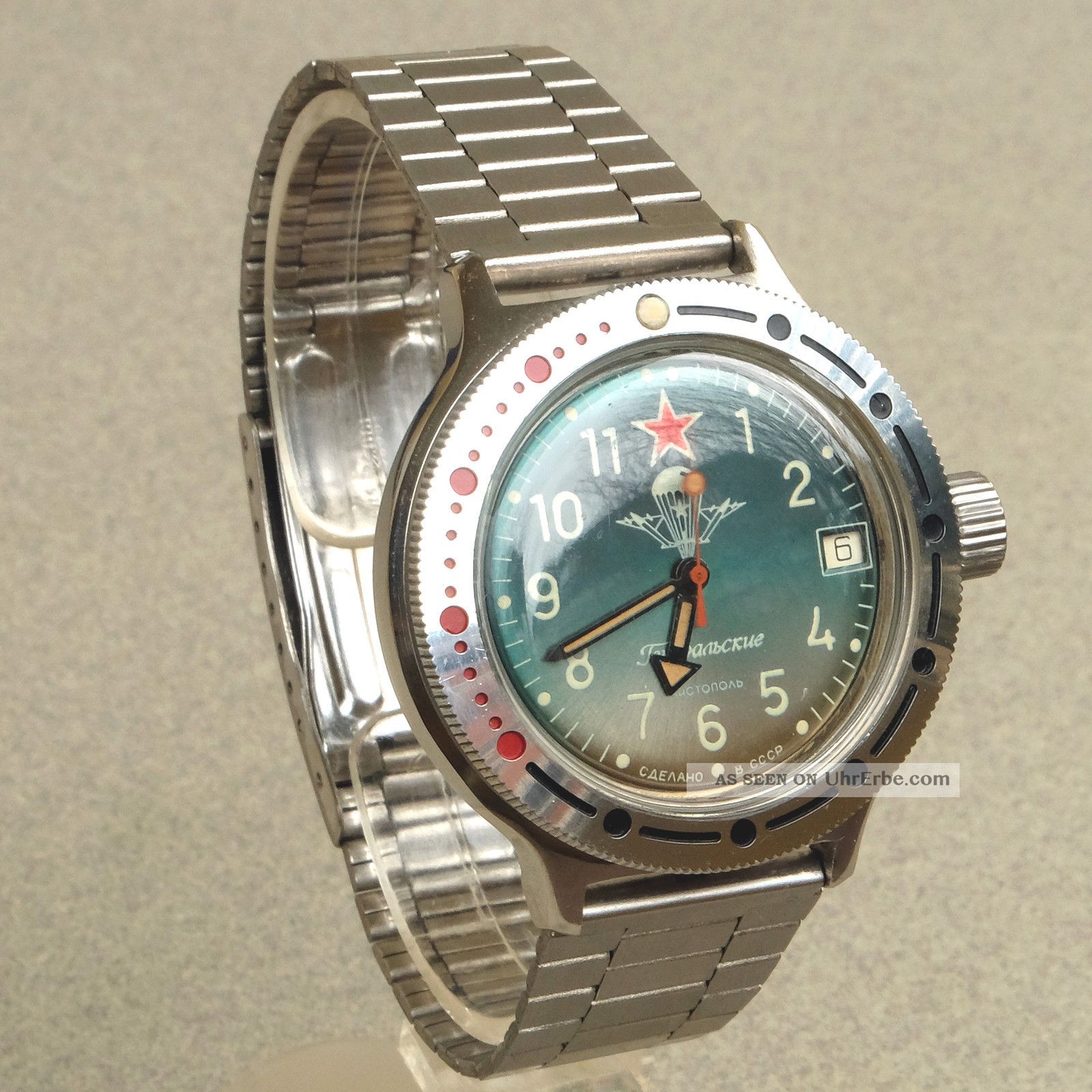 Ussr 21jewels Vostok Herren Militär Uhr Russian Men´s Watch Automatic Fallschirm Armbanduhren Bild