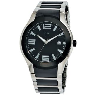Jobo Herren Uhr Armbanduhr Uhr Keramik Edelstahl Quarz J - 39309 Bild