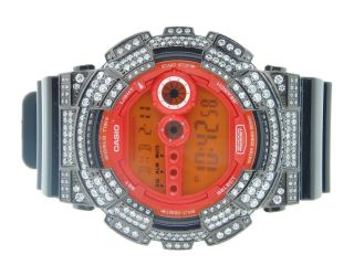 Armbanduhr Herren G - Shock Weiße Künstliche Diamanten Organges Ziffernblatt Bild