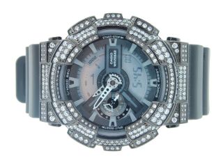 Herren Armbanduhr G - Shock Weiß Simuliert Diamant Schwarzer Stil Joe Rodeo 5 Ct Bild