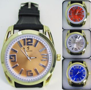 Große Trendige 3d Zifferblatt Armbanduhr Damen / Herren Uhr Tz Bild