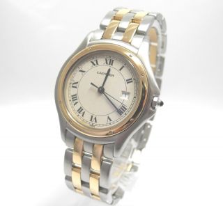 Cartier Panthere Cougar Ronde Stahl /gold Grosses Modell Bild