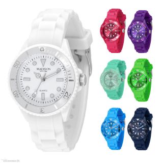 Madison York Candy Time Mini Silikon Damen Kinder Uhr Trend Uhren Armbanduhr Bild