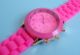 Silikon Armbanduhr Uhr Quarz Rosa Pink Unisex Analog Sport Armbanduhren Bild 2
