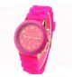 Silikon Armbanduhr Uhr Quarz Rosa Pink Unisex Analog Sport Armbanduhren Bild 5