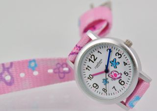 Pallas Kinderarmbanduhr Pink Mit Stoffband Armbanduhr Uhr 7425.  11.  19 Bild