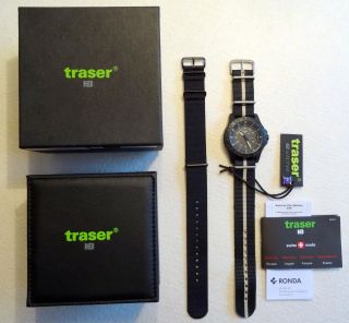 Traser P6600 Sand Mit Nato - Armband,  Schwarz,  Militäruhr,  Saphierglas,  H3 Uhr Bild