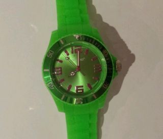 Tolle Oozoo Damen Mädchen Armbanduhr Silikon Neon Grün Bild