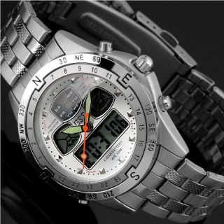 D Herrenuhr - Fliegeruhr Style - Edelstahl Herren Armband Uhr - Wm0014 - Ess Bild