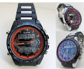 Dual Sportuhr Armbanduhr Wasserdicht - Datum - Alarm - Led Trend - Uhr Bild