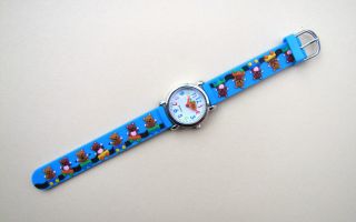 Kinderuhr Armbanduhr Quartz Bärenparade Blau Kinderarmbanduhr Bild