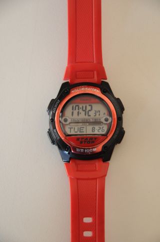 Armbanduhr Casio W - 756 - 1aves Digitale Sportuhr Wasserdicht Bis 100 M Rot Bild