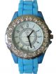 Damen Trend Neon Uhr Silikon Strass Armbanduhr Gummi Damenuhr Sport Strasssteine Armbanduhren Bild 16