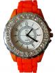 Damen Trend Neon Uhr Silikon Strass Armbanduhr Gummi Damenuhr Sport Strasssteine Armbanduhren Bild 19