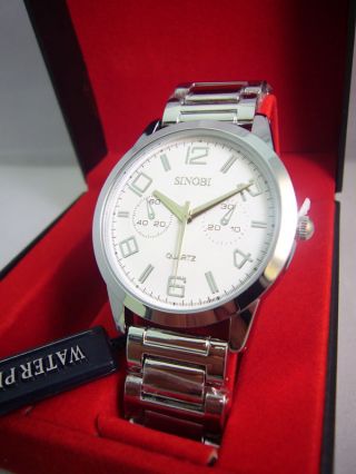 Top Stylische Herrenuhr Silber Edelstahl Uhr Modern Armbanduhr Bild