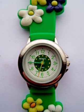 Top: Kinder - Edelstahl - Armbanduhr (infinity),  Silikon - Armband - Neuwertig Bild