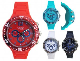 Silikon Uhr Damen/herren Bunte Gummi - Armbanduhr Geshloßene Boden Hautfreundlich Bild