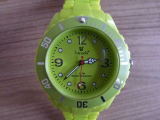 Armbanduhr Hirsch - Kunststoff Uhr Mit Silikon Armband Grün Incl.  Neuer Batterie Bild