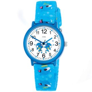 Jobo Kinder - Armbanduhr Hellblau Quarz Analog Mineralglas Mit Fischen Uhr Bild