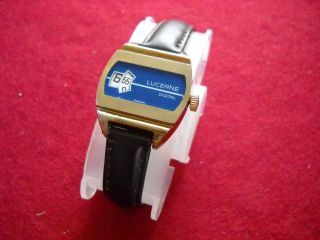 Armbanduhr Lucerne Digital Scheibenuhr 60er 70er Jahre Bild