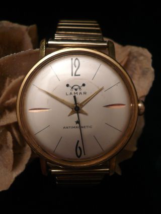 Alte Lamar - Swiss Made - Armbanduhr - Art Deco - Design - Sehr SchÖn - LÄuft Gut Bild