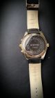 Animo Herrenuhr Gold Leder Edel Chrono Optik Datumanzeige Metall Leder Armband Armbanduhren Bild 2