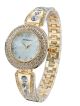 Damenuhr Armbanduhr Mit Kristall Steinen Quarz Analog Elegant Modisch Gold Armbanduhren Bild 3