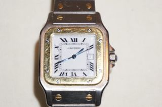 Cartier Santos Automatik Herrenuhr - Stahlgold - Großes Modell - In Originalbox Bild