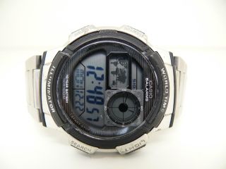Casio Ae - 1000w 3198 World Time Led Herren Armbanduhr Alarm Wecker 10 Atm Watch Bild