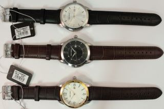 Time Force Herren Armbanduhr Edelstahl Lederband Uvp: 139€ - 149€ Ovp Angebot Bild