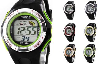 Armbanduhr Uhren Männer Mens Jungen Led Digital Sport Schwarz Datum Tag Alarm Bild