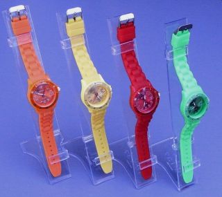 Silikon Uhr F.  Frauen,  Kinder Mit Datum U.  Drehbarer Lünette,  Gummi Uhr 4farben Bild