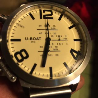 U - Boat Uboat A - 0153 Left Hook Beige Chrono Limited Edition 5000 53cm Chronograph Bild