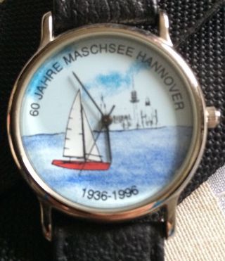 Scs International Armbanduhr Hannover Uhr Sammleruhr 60 J.  Maschsee 1936 - 1996 Bild