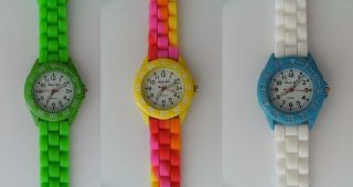 1 Armbanduhr Grün,  Gelb Orange Rot Rosa,  Weiß Blau Uhr Uhren Armbanduhren Bild