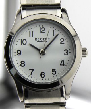 Armbanduhr Regent - Mineralglas - Mit Edelstahl Zugband - Versilbert Bild