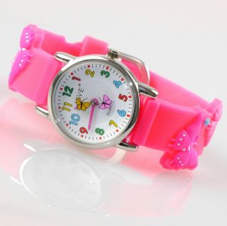 Kinder Mädchen Vive Lernuhr Armband Uhr Silikon Watch Analog Pink Rosa 48 Bild