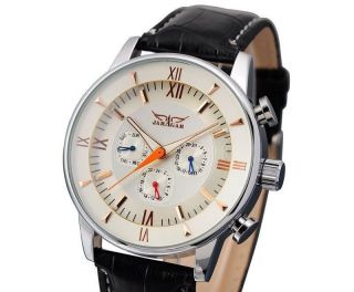 Jaragar Deluxe Herrenuhr Mit Box,  Mechanisch,  Automatisch Leder Armband Uhr Bild