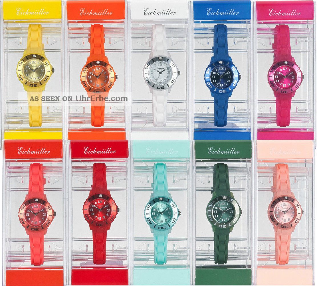 Kinder Armbanduhr Uhr Kunststoff Eichmüller Silikon Uhrenarmband Uhrenband Armbanduhren Bild