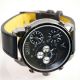 Herren Vive Xxl Armbanduhr Leder Edelstahl Black Schwarz Watch Uhr 3uhrwerke Armbanduhren Bild 2