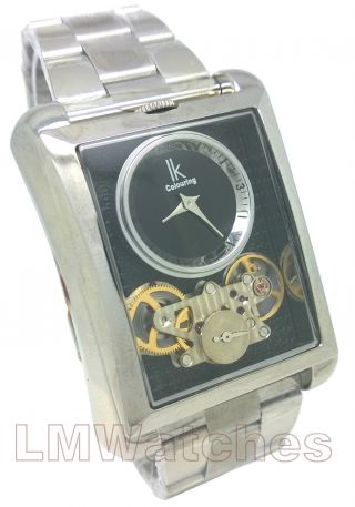 Ik Colouring Herren Armbanduhr Schwarz Selten Quadrat Zwei Uhrwerk Gb Bild