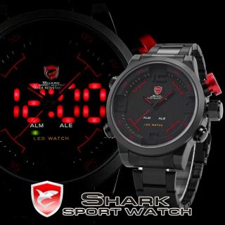 Shark 3d Xl Sportuhr Armbanduhr Herrenuhr Led Analog Digital Quarz Uhr Bild