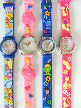 1 Kinderarmbanduhr Schmetterling Prinzessin Roboter Katze Kinderuhr Uhr Uhren Nw Bild